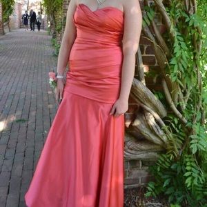 Coral Mermaid Prom Dress
